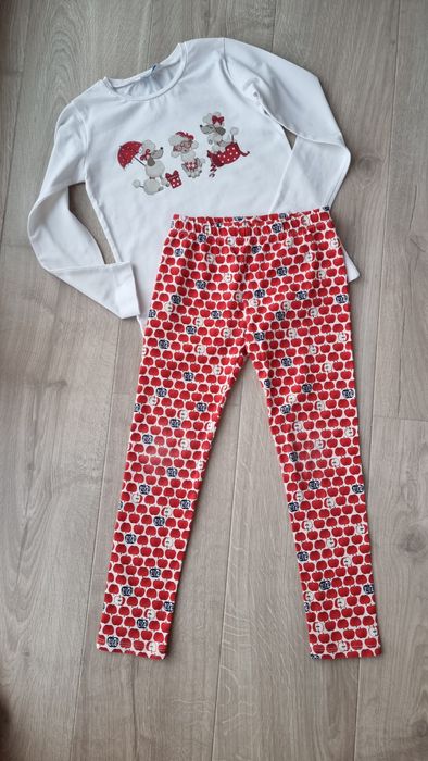 Mayoral zestaw legginsy 116 cm bluzeczka 110 cm
