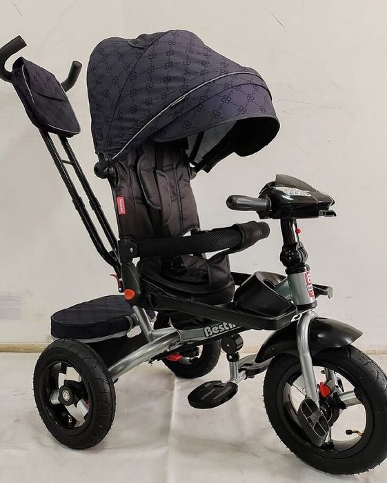 Триколісниий дитячий велосипед коляска Фара USB детский