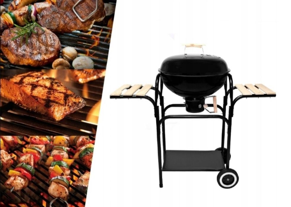 Nowy Grill kulisty Landmann 3 Półeczki Kółka