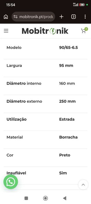 Pneu trotinete cst 90/65r6.5