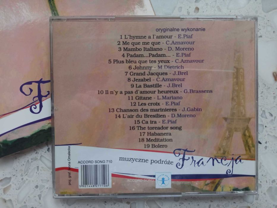 "FRANCJA Piosenki o Paryżu" różni wykonawcy, Piaf, Moreno, Brel, Gabin