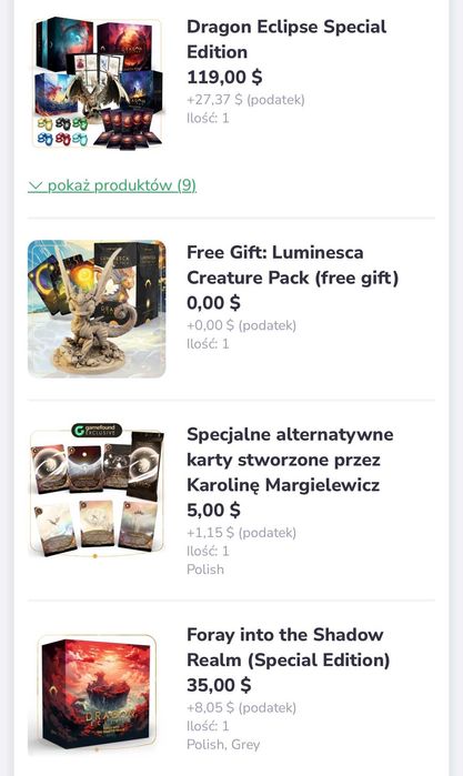 Gra Planszowa Dragon Eclipse + dodatki (PL)