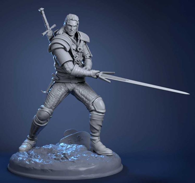 Geralt Witcher Wiedzmin rpg dnd wysokość 100 mm druk 12k
