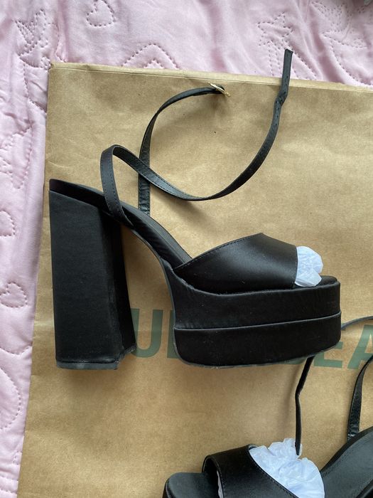 ASOS buty sandały na platformie obcasie na wzór „Versace” r. 38 czarne