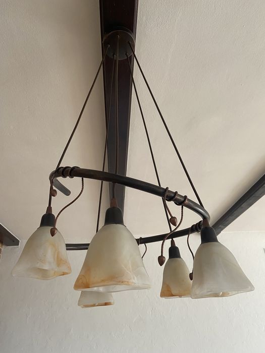 Komplet lamp, sufitowa 2 szt, kinkiet 2 szt , stojąca 1 szt