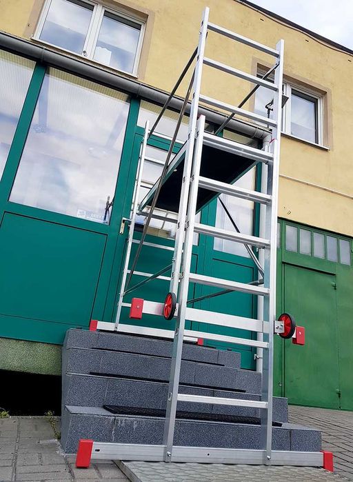 Rusztowanie aluminiowe jezdne FARAONE AK400 z opcją na schody w.r. 5 m
