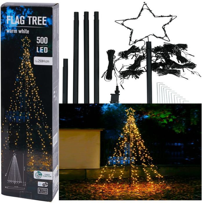 choinka metalowa xl 250 cm 500 led timer kema zewnętrzna