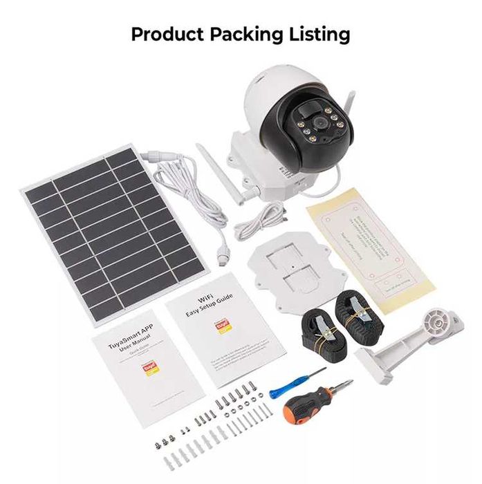 Câmara Vídeo Vigilância Solar 100% Sem Fios PZT 360º WiFI (NOVO)