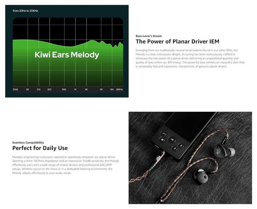 ‼️ Kiwi Ears Melody - планарные наушники Planar In-Ear Monitor