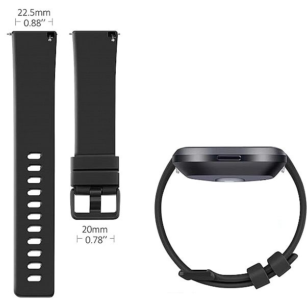 Opaska / Pasek Braders do Fitbit Versa / Versa 2 / Versa Lite czarny