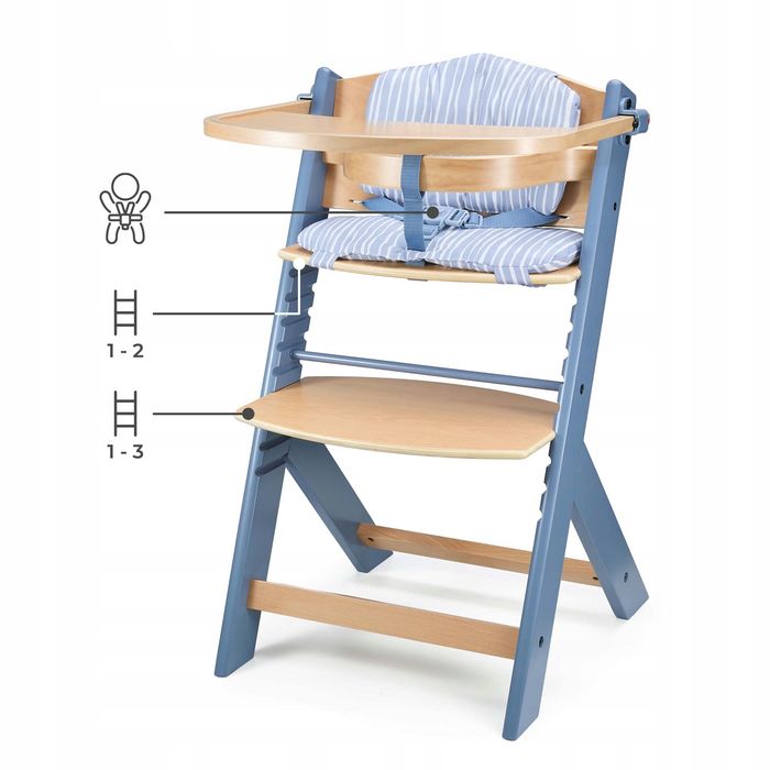 krzesełko do karmienia 2w1 kinderkraft nordic breeze enock do 10lat i 35kg