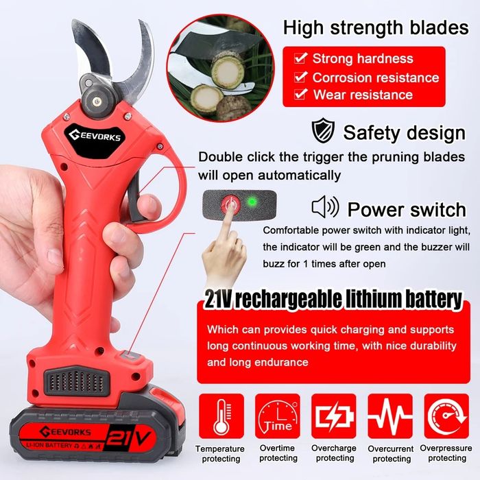 Tesoura poda e motosserra 2x bateria