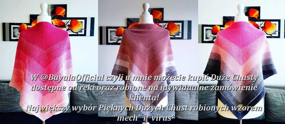 Duża Piękna Wielofunkcyjna Chusta, Szal, Rękodzieło_NA ZAMÓWIENIE