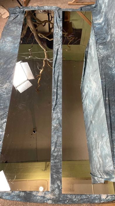 Lustro 2 szt długie do zabudowy 47 x 254,5 cm 2,5 m cięte, szlifowane