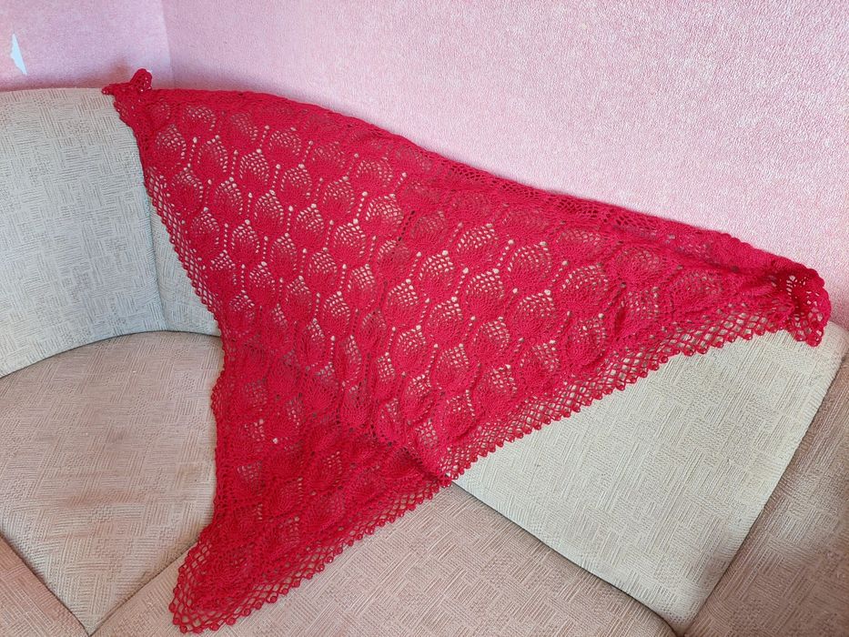 Шаль, шарф в'язаний, новий (ручна робота)