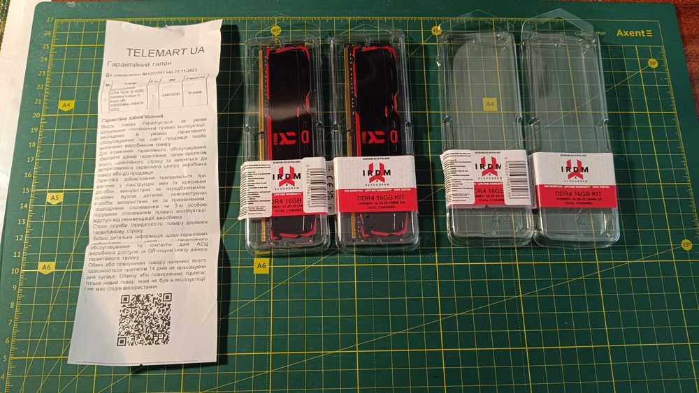 ОЗП GoodRAM DDR4 16GB (2x8GB) 3200Mhz Iridium X Black