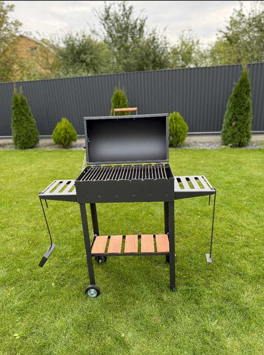 Мангал з кришкою для барбекю та решіткою для гриля метал 4 мм