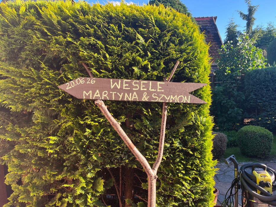 Drewniany znak idealny na wesele