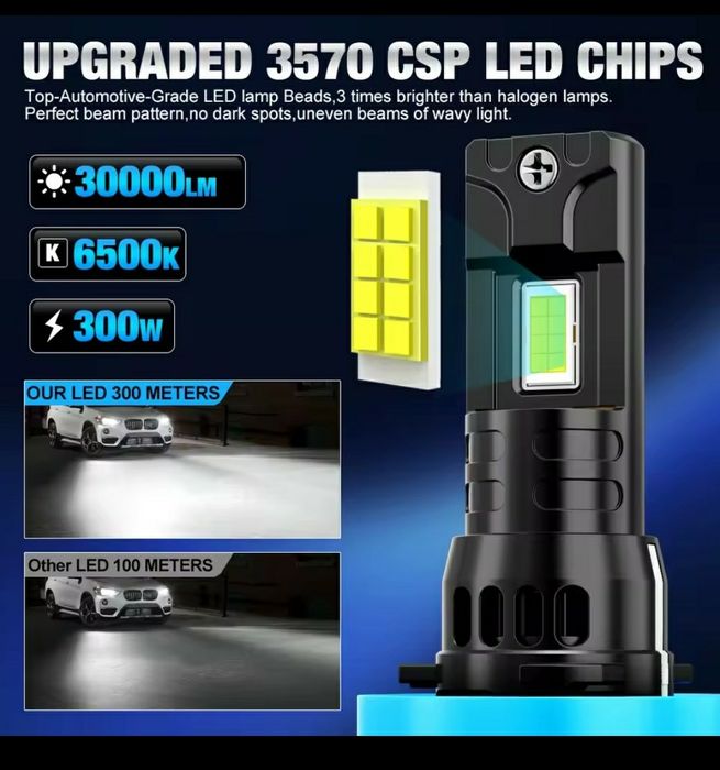 H11 cj 2 lâmpadas led  300w 30000LM
