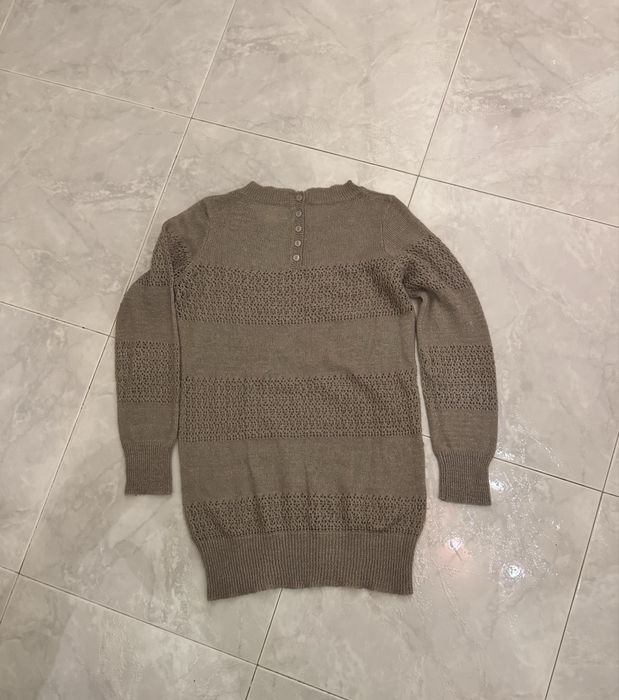 Camisola de malha bege de manga comprida
