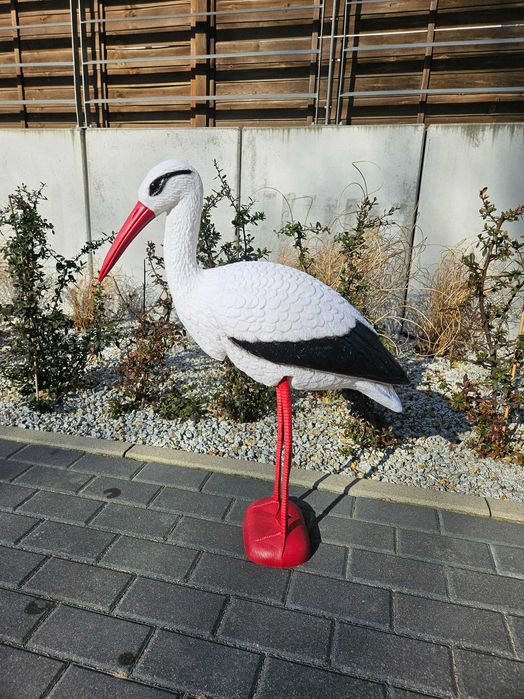 Wysoka figurka bocian bociek wiosna lato na ogród działkę prezent
