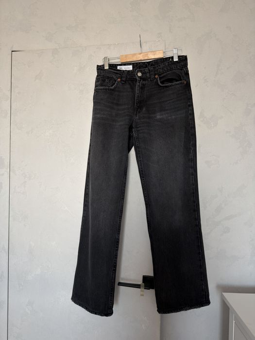 Джинси Zara Wide Leg 36 S чорні широкі