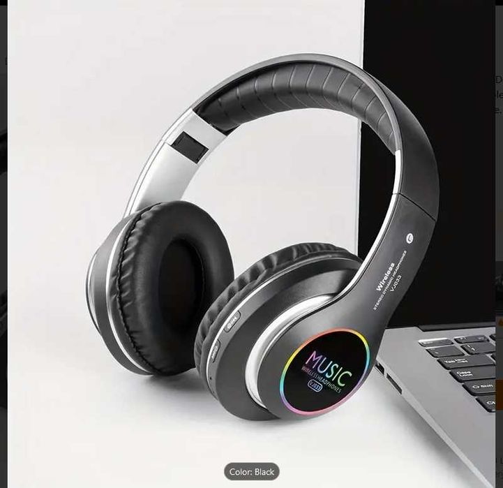 Bezprzewodowe słuchawki stereo z podświetleniem LED