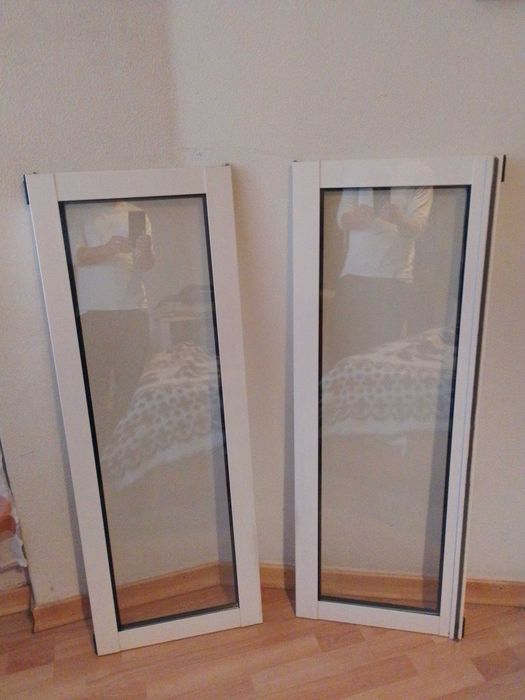 2 x Janela Alumínio com Vidro Duplo 42,5 x 117 cm