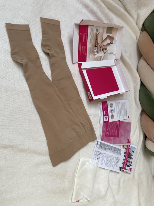 Pończochy uciskowe Mediven Elegance sand CCL1 open toe jasne