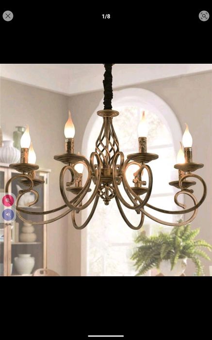 Lustres rústicos, 8 luzes de vela, lustre country francês, luminária