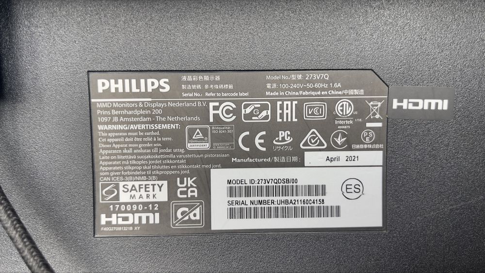 Monitor de computador Philips 273V7Q