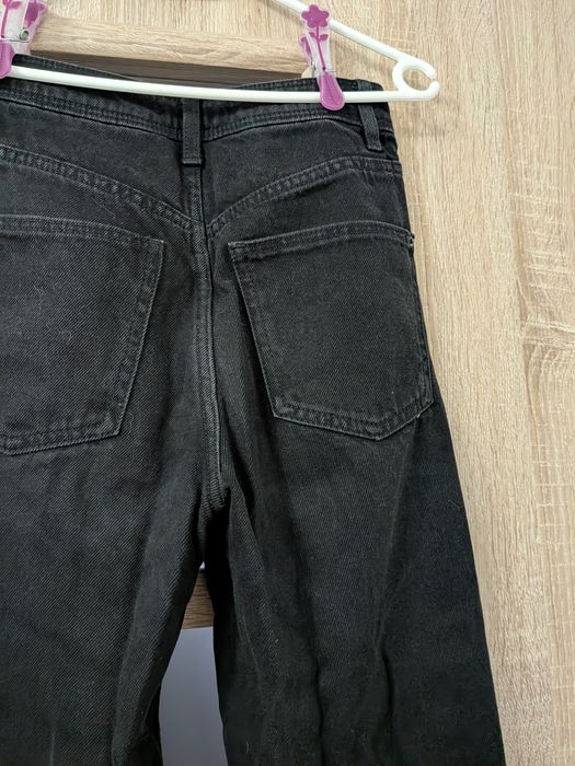Jeansy czarne wide leg high waist