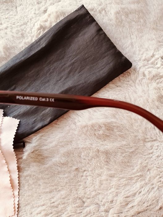 Eleganckie okulary przeciwsłoneczne w kocie oko, cat eye, polaryzacja kat. 3
