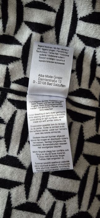 Ponczo biało czarne 100% wełna