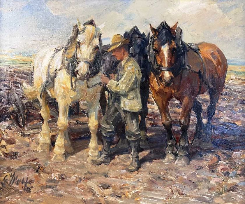 Obraz olejny z I poł. XX w. Georg Wolf