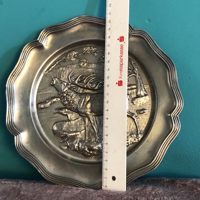 Тарілка олово вінтаж мисливець німеччина