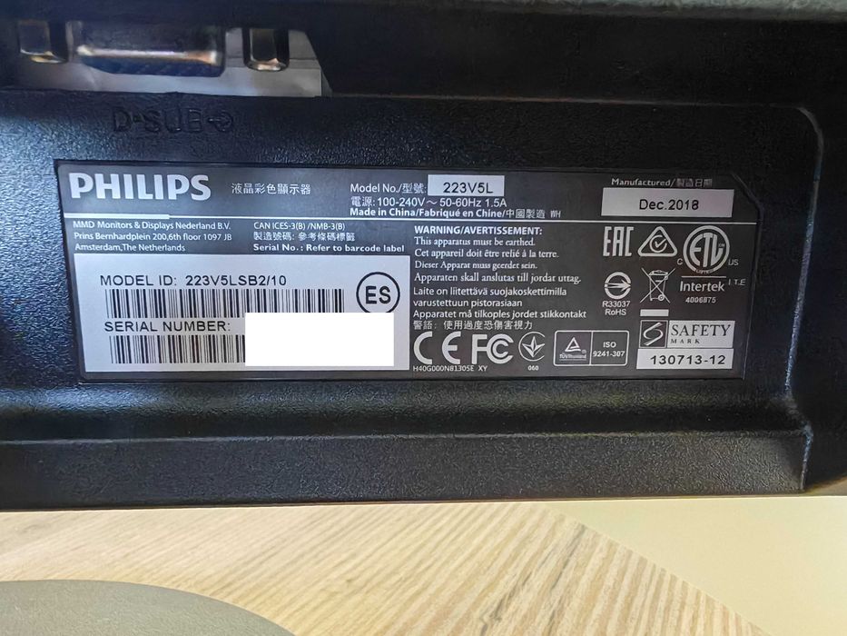 Monitor Philips 21.5" Full HD (223V5LSB2/10)