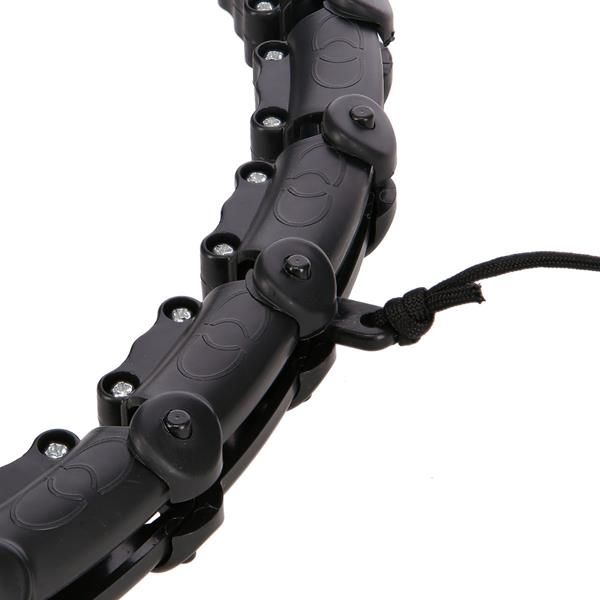 Hhw02 hula hop black z wypustkami i obciążnikiem hms