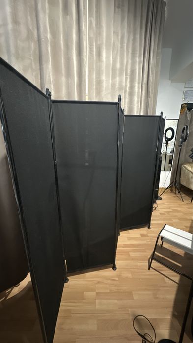 Parawan czarny pokojowy czarna ścianka działowa pokoju dekoracyjny