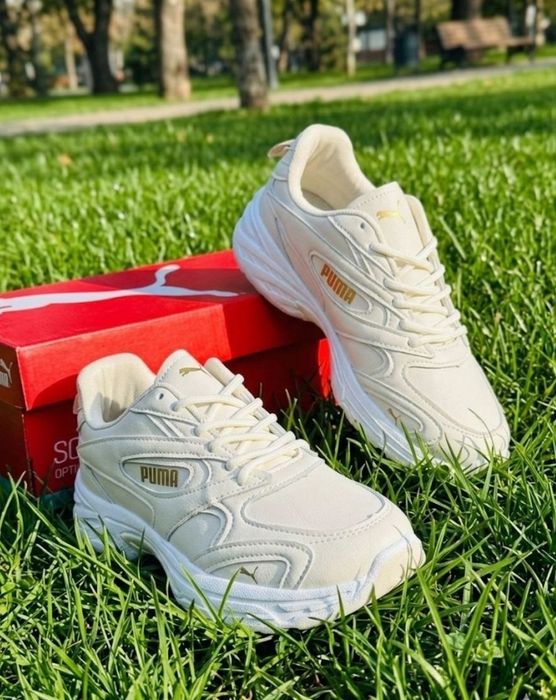 Жіночі весняні кросівки Puma/натуральна шкіра/бежеві кросівки пума