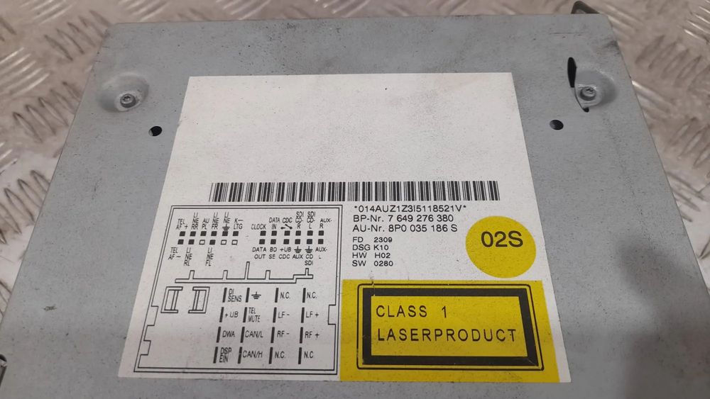 RADIO AUTORADIO LEITOR CD AUDI A3 8P 8P0035186S 8P0035186 CONCERT