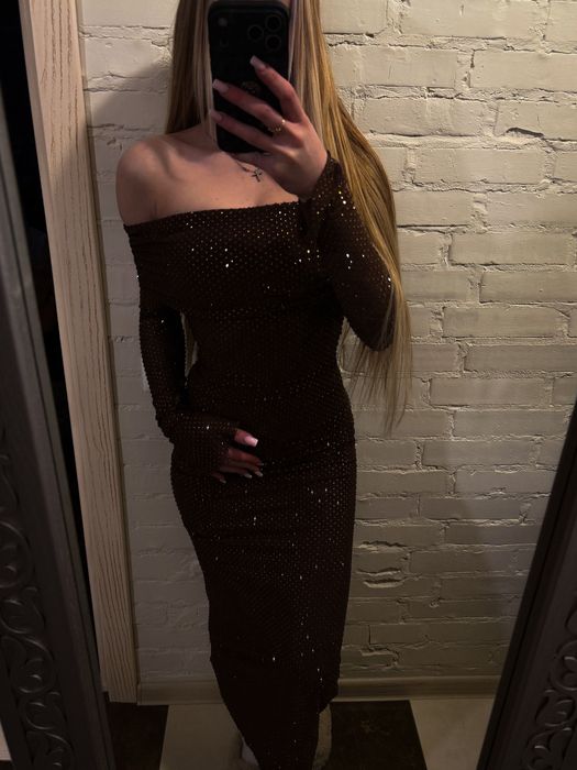 Шикарное женское платье ivina в стразы svarovski