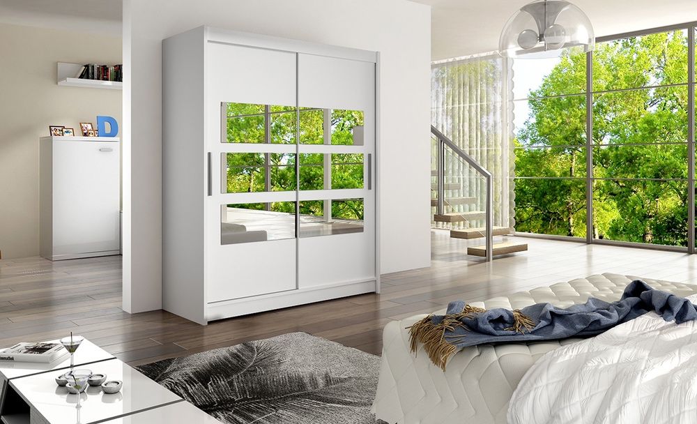 Szafa przesuwna WENDY VII z lustrem 150 GARDEROBA pojemna różne kolory