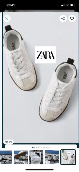 Кеди/кросівки шкіряні Zara для хлопчика, розмір 27, нові