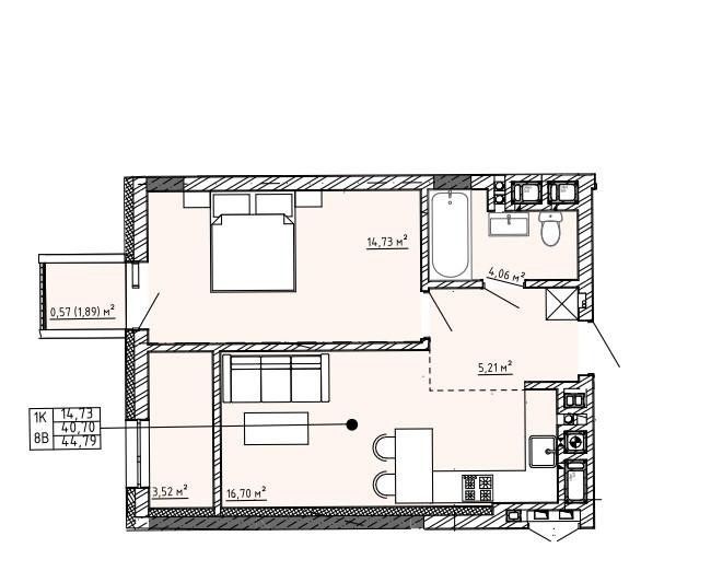 Продаж 1 кімнатної квартири у ЖК Family House Орлика (власник)