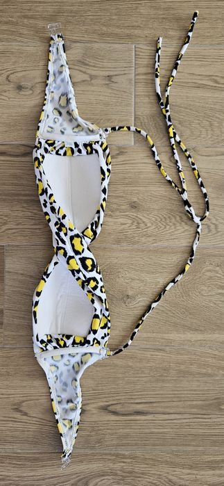 Góra stroju kostium kąpielowy motyw zwierzęcy lampart tygrys S koci 36