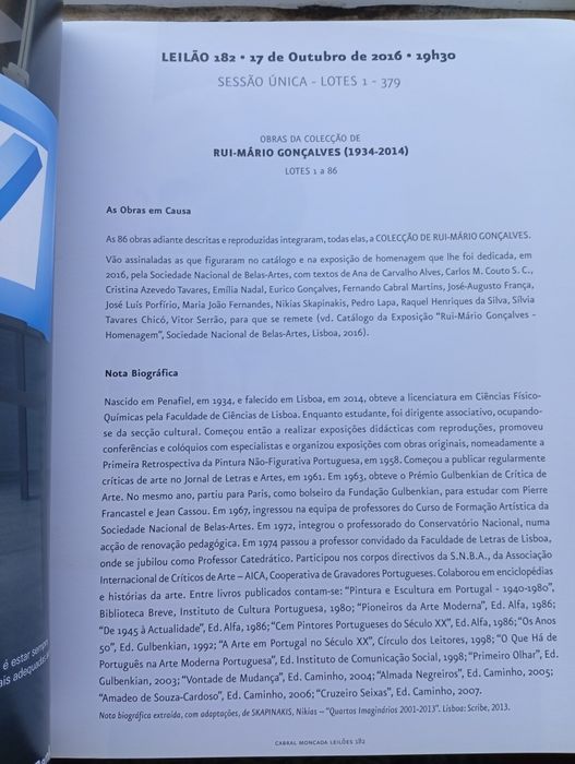 Catálogo Cabral Moncada Leilões - Arte Moderna e Contemporânea (2016)
