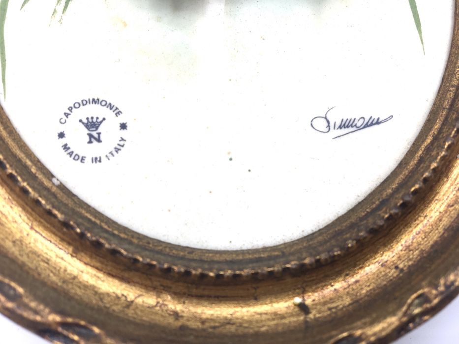 Dois quadros talha dourada campodimonte