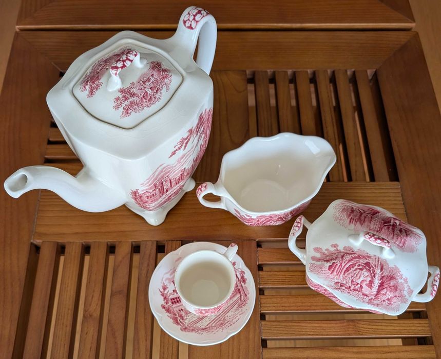 Serviço de Café Antigo JOHNSON BROS – Padrão Haddon Hall