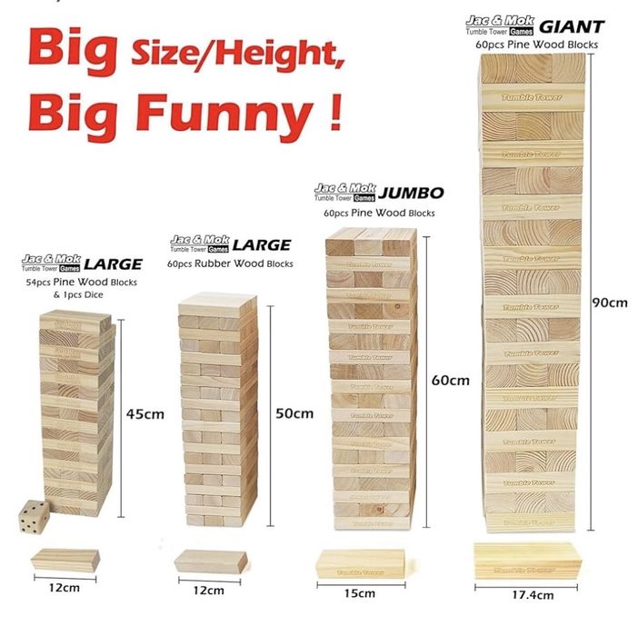 Gra w drewnianą wieżę klocki xxl gra do układania w stosy